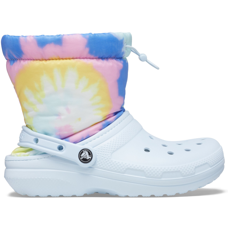 Crocs™ Classic Lined Neo Puff Tie Dye Boot Mineral Blue