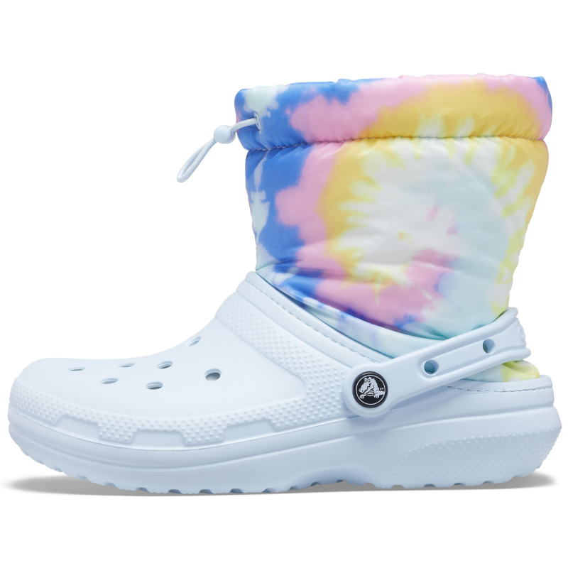 Crocs™ Classic Lined Neo Puff Tie Dye Boot Mineral Blue