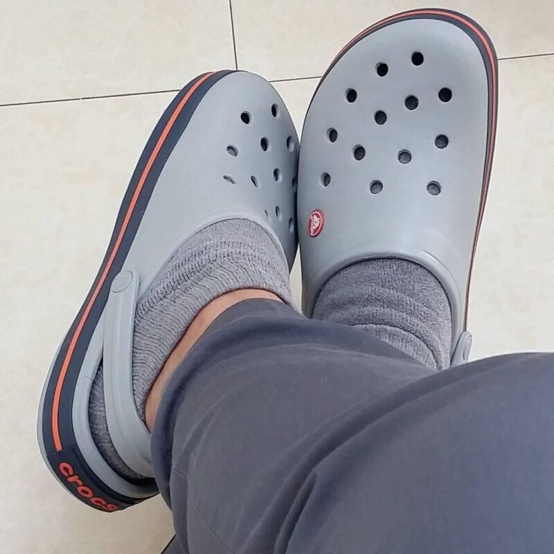 Crocs™ Crocband Light Grey/Navy