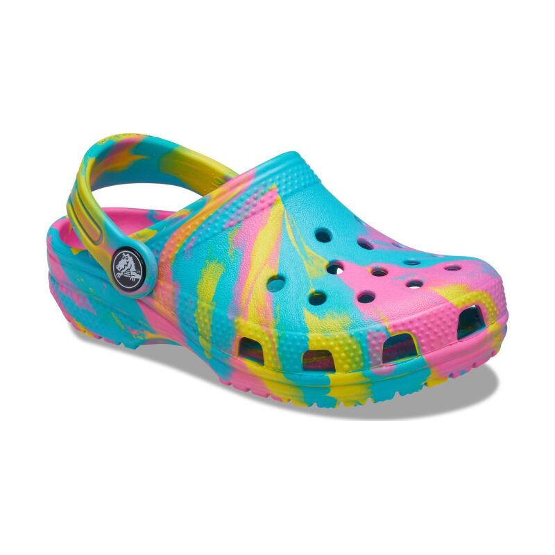 Crocs™ Classic Marbled Clog Kid's 206838 Digital Aqua/Multi