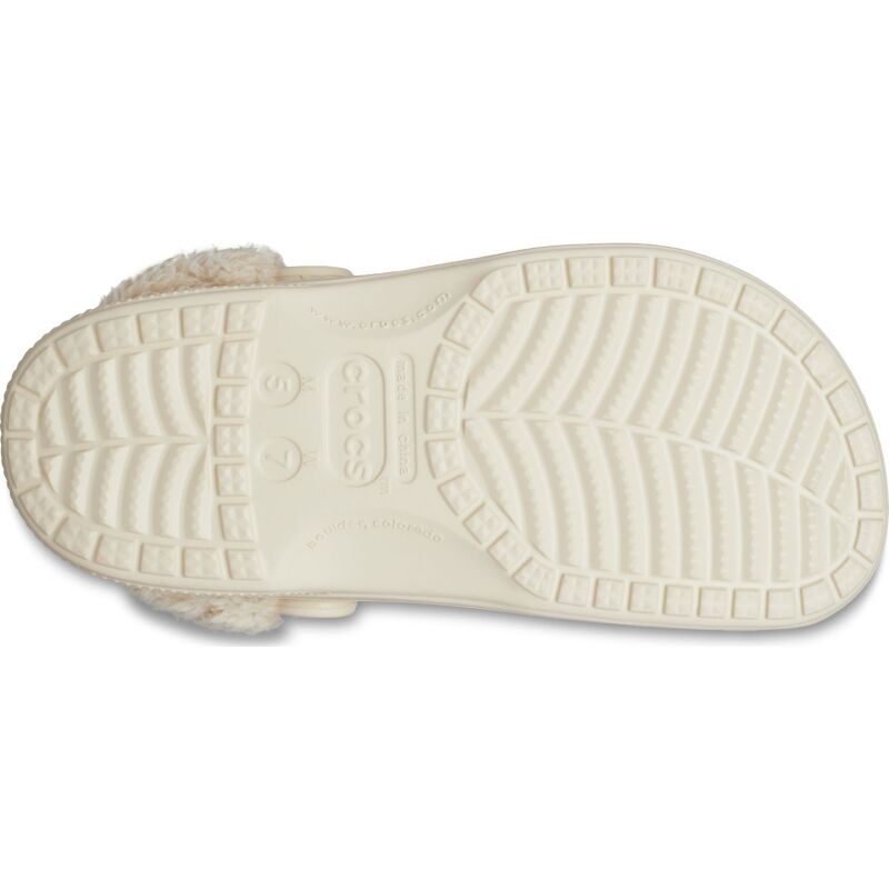 Crocs™ Baya Lined Fuzz Strap Clog Winter White