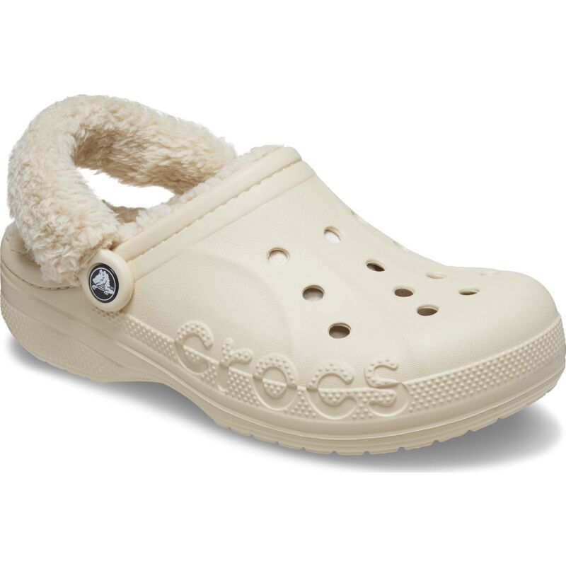 Crocs™ Baya Lined Fuzz Strap Clog Winter White