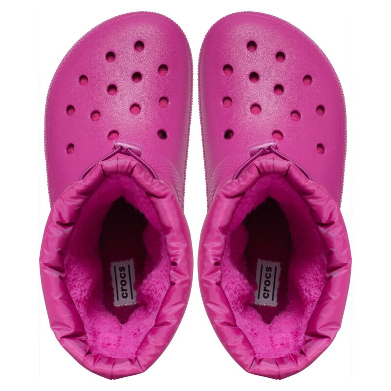 Crocs™ Classic Lined Neo Puff Boot Kid's Fuchsia Fun