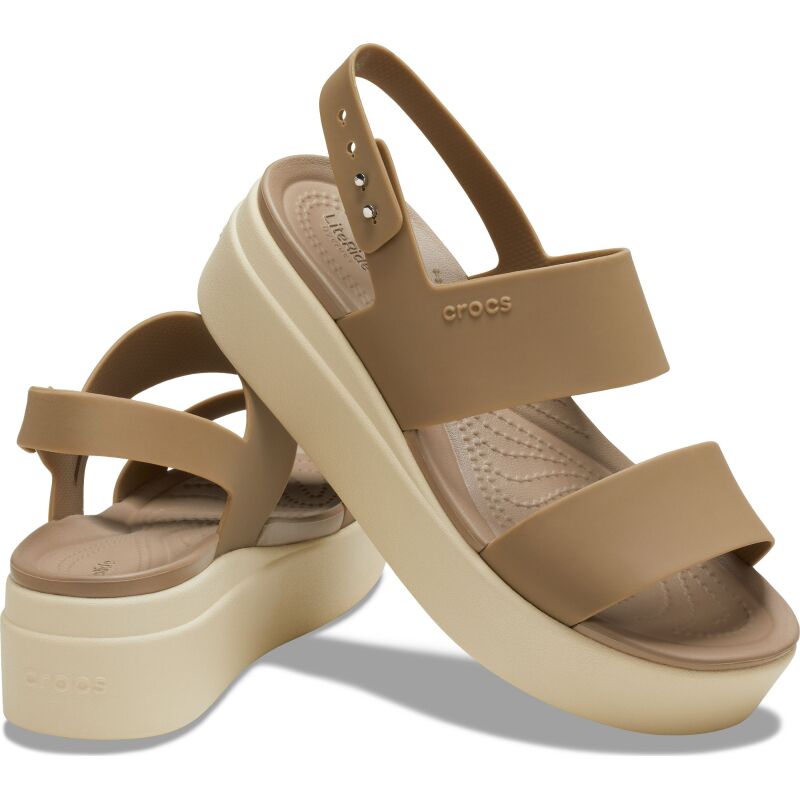 Crocs™ Brooklyn Low Wedge Womens Khaki/Bone