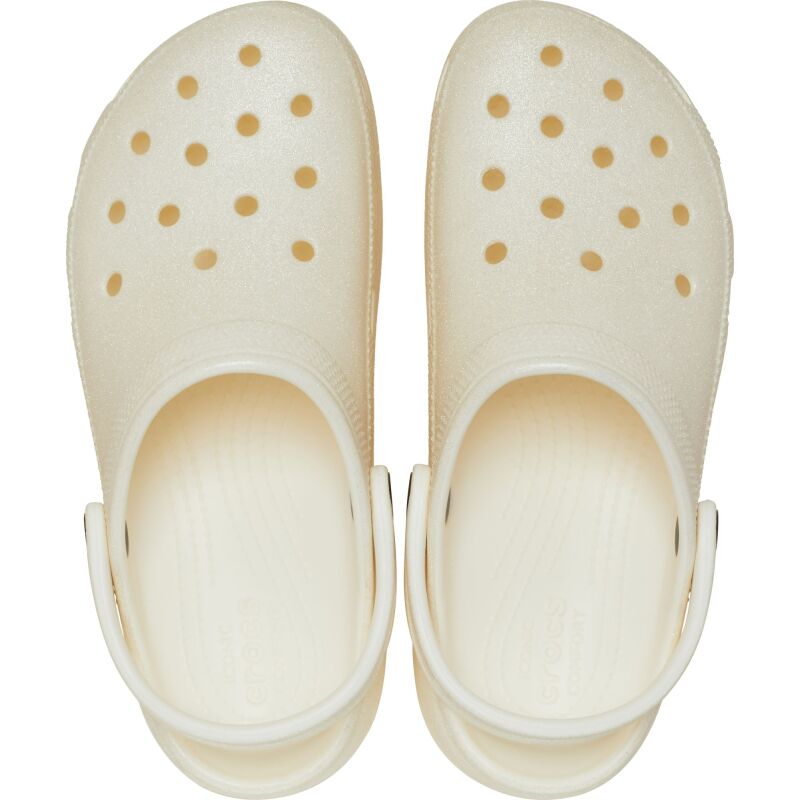 Crocs™ Classic Platform Glitter Clog Women's Chalk
