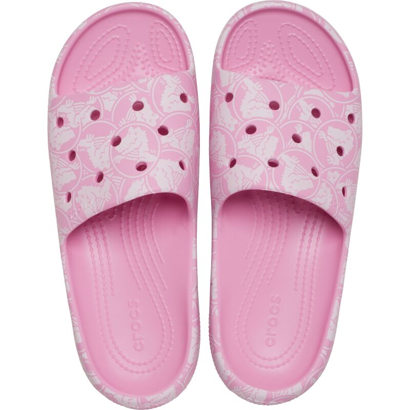 Crocs™ Classic Duke Print Slide v2 Pink Tweed