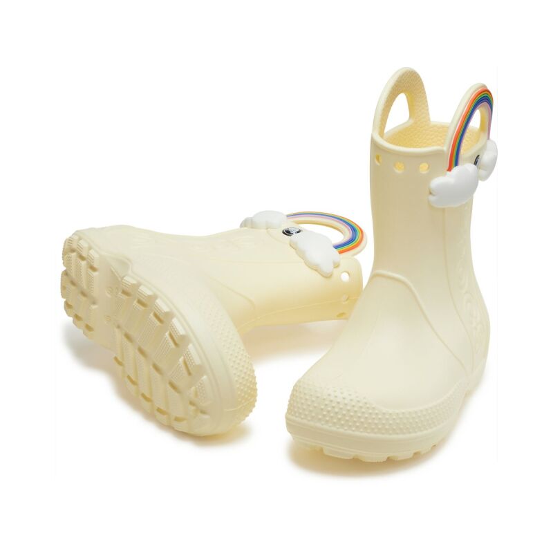 Crocs™ Handle It Rainbow Rain Boot Kid's Buttercream