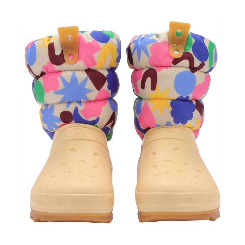 Crocs™ CLASSIC NEO PUFF GEO SHAPES BOOT KID'S Shitake/Multi