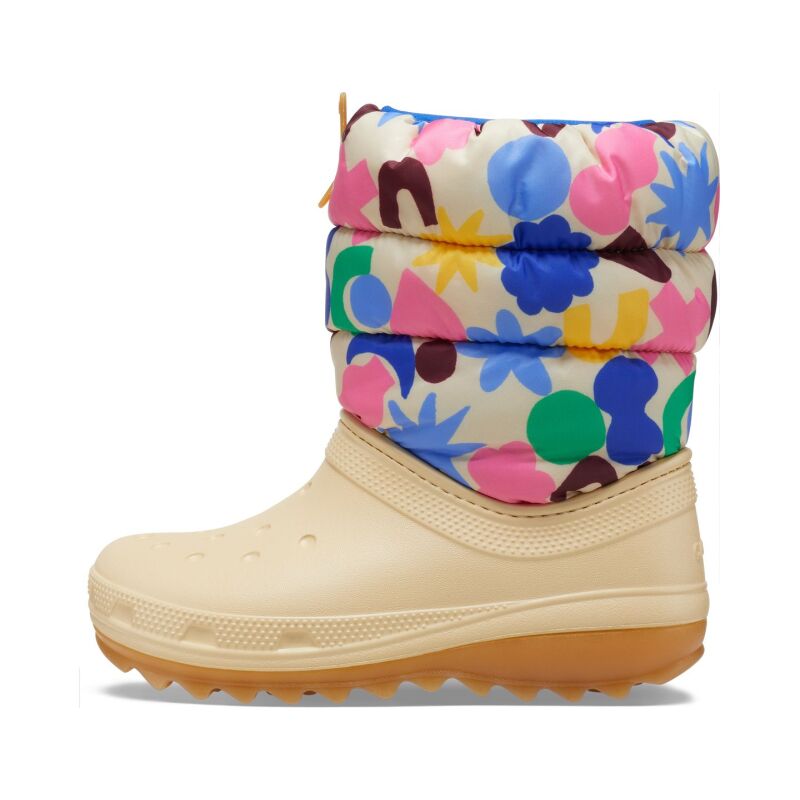 Crocs™ CLASSIC NEO PUFF GEO SHAPES BOOT KID'S Shitake/Multi