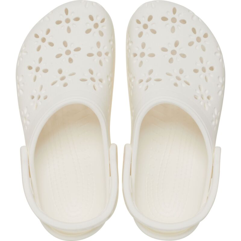 Crocs™ Classic Floral Cut Out Clog Chalk