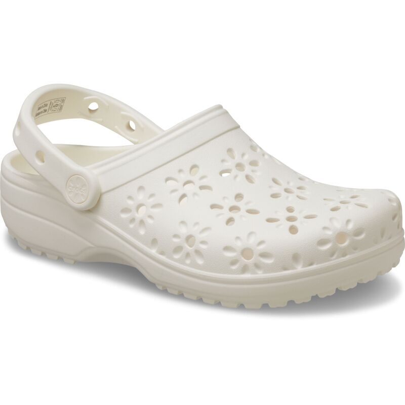 Crocs™ Classic Floral Cut Out Clog Chalk