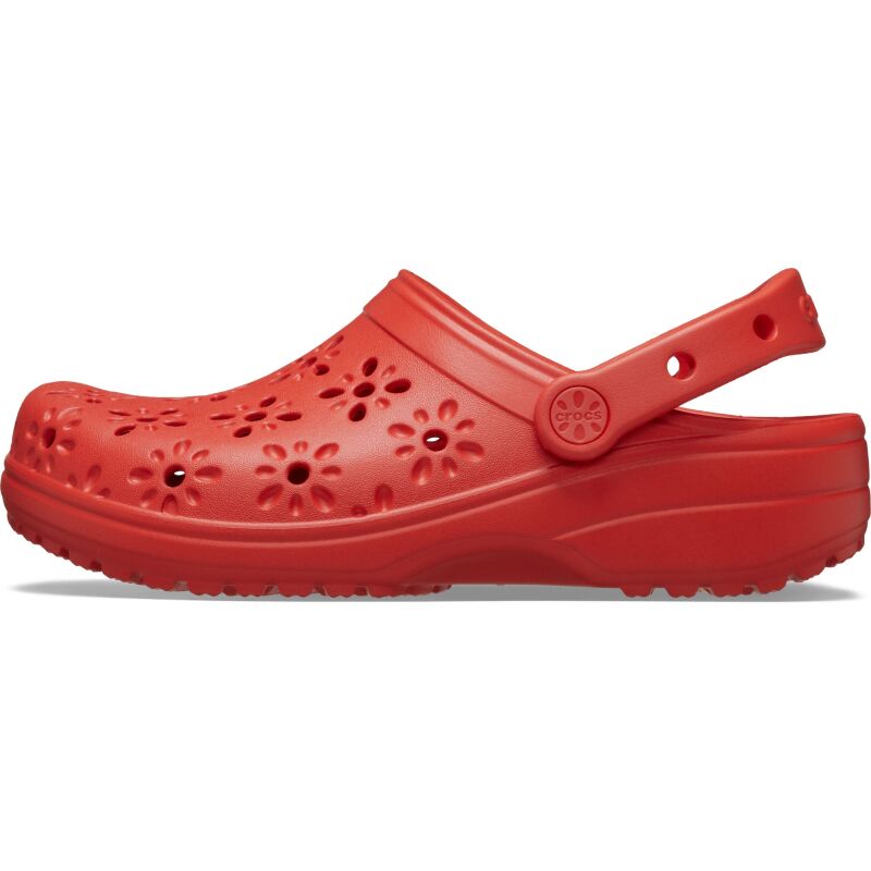 Crocs™ CLASSIC FLORAL CUT OUT CLOG Cherry Red