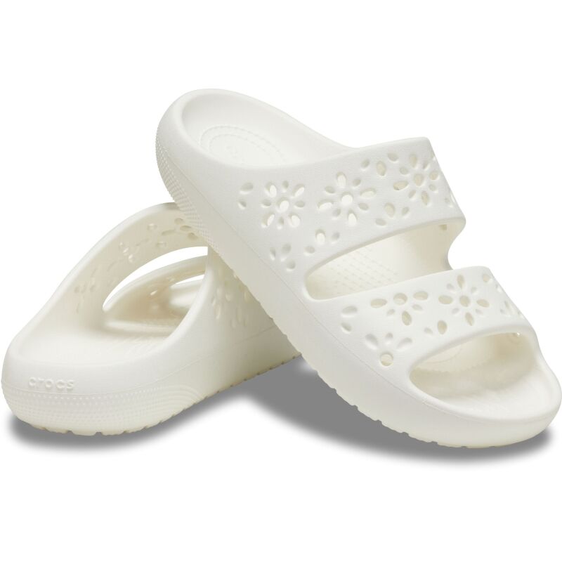 Crocs™ Classic Floral Cut Out Sandal Chalk