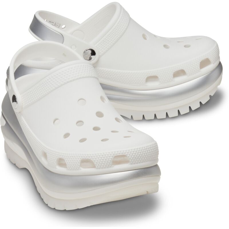 Crocs™ Mega Crush Metallic Clog White/Silver
