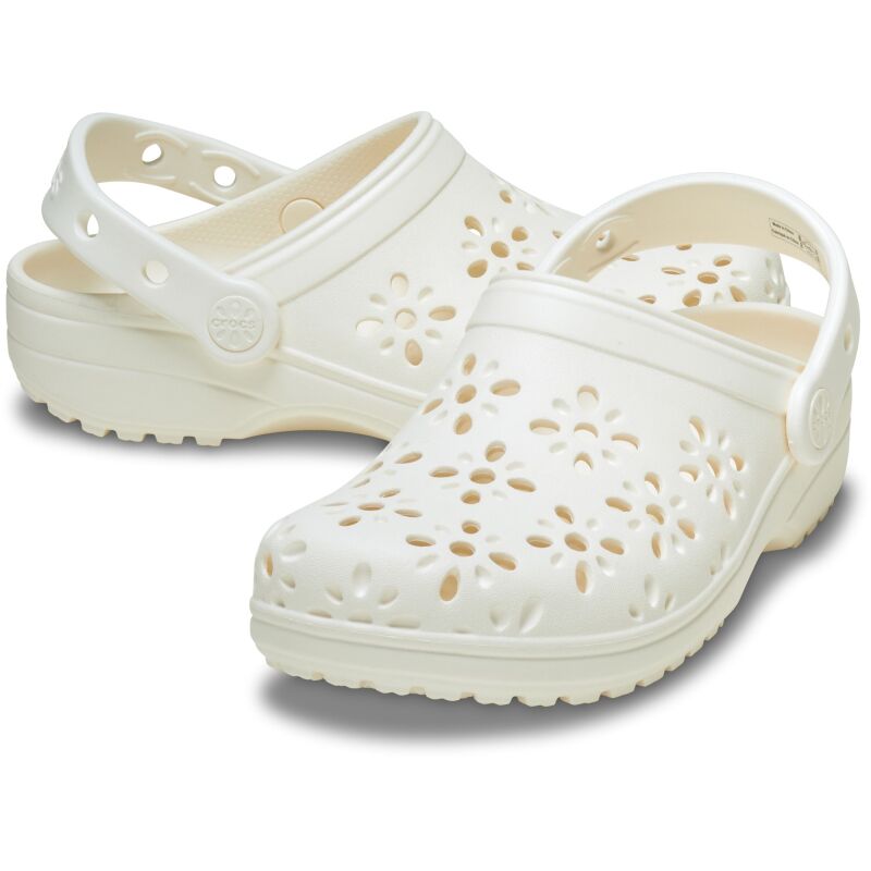 Crocs™ Classic Floral Cut Out Clog Kid's 210944 Chalk
