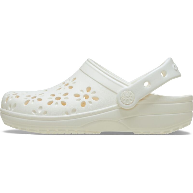 Crocs™ Classic Floral Cut Out Clog Kid's 210944 Chalk
