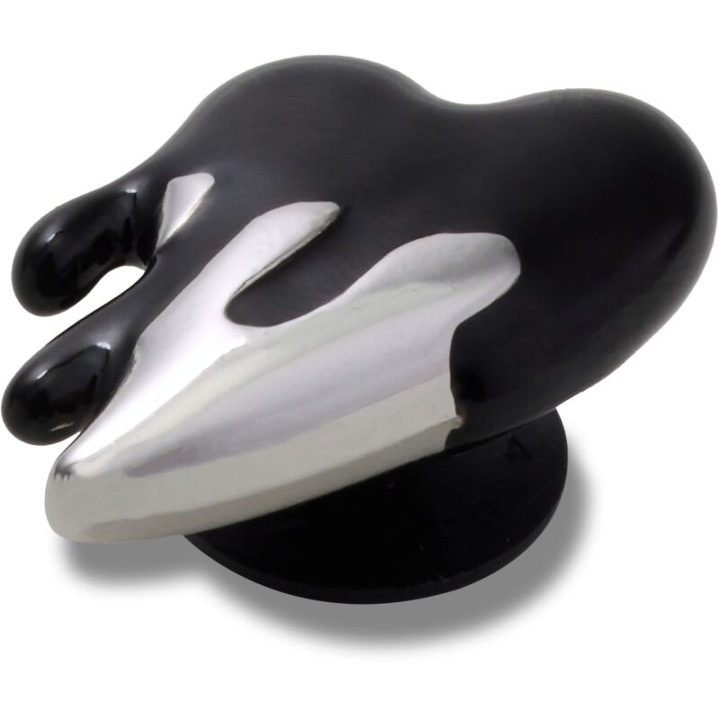 Crocs™ Jibbitz Silver and Black Enamel Heart 