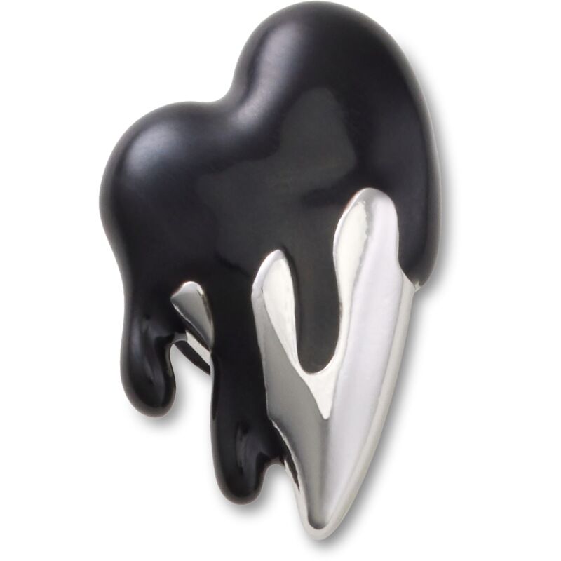 Crocs™ Jibbitz Silver and Black Enamel Heart 