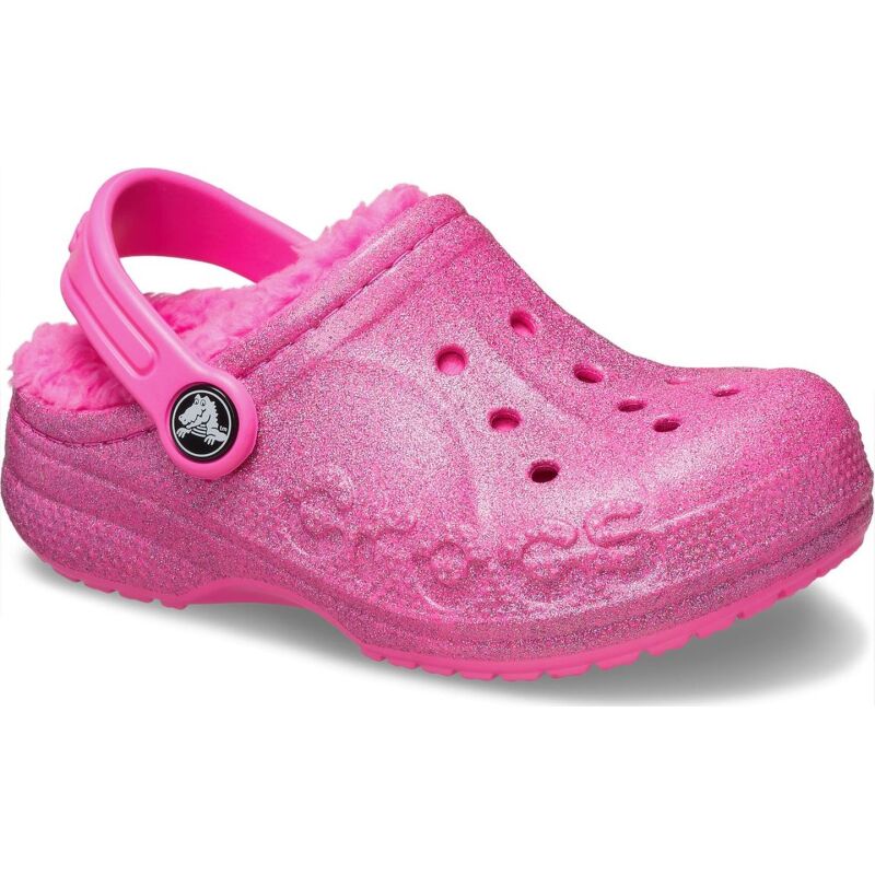 Crocs™ Baya Lined Glitter Clog Kid's Electric Pink