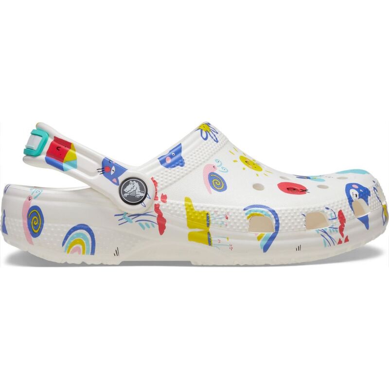 Crocs™ Classic Doodle Print Clog Toddler's White/Multi