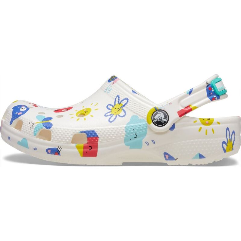 Crocs™ Classic Doodle Print Clog Toddler's White/Multi