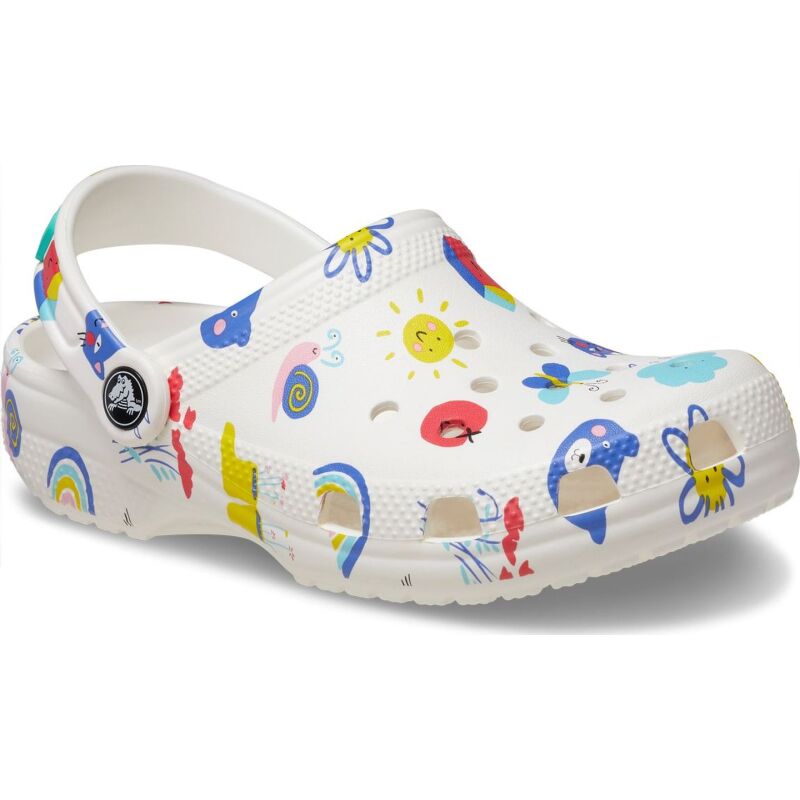 Crocs™ Classic Doodle Print Clog Toddler's White/Multi