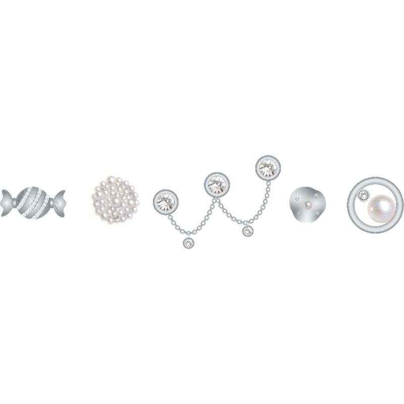 Crocs™ Crocs Jibbitz Silver and Pearl 5 Pack 198445376726 