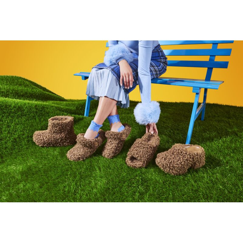 Crocs™ Classic Doodle Fur Lined Clog Sepia