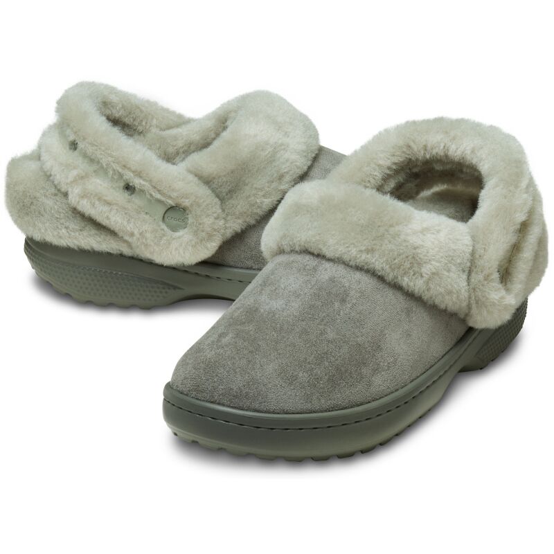 Crocs™ Classic Unfurgettable Sueded Clog Galactic Grey