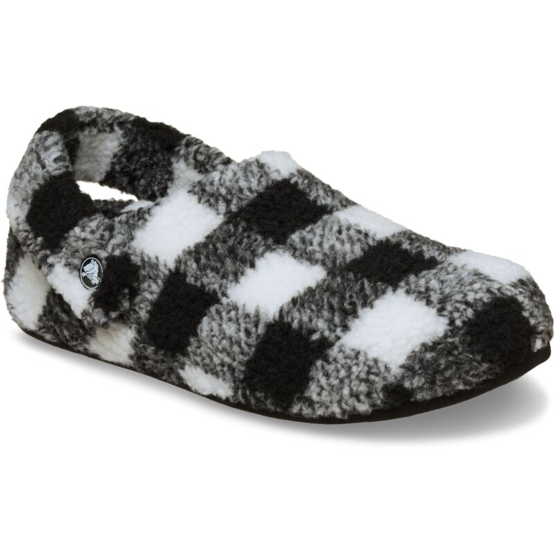Crocs™ Classic Buff Check Cozzzy Slipper Black/White