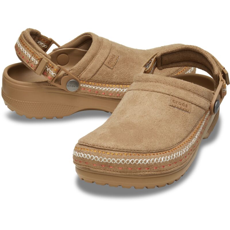 Crocs™ Classic Crafted Vegan Suede Stitch Sepia
