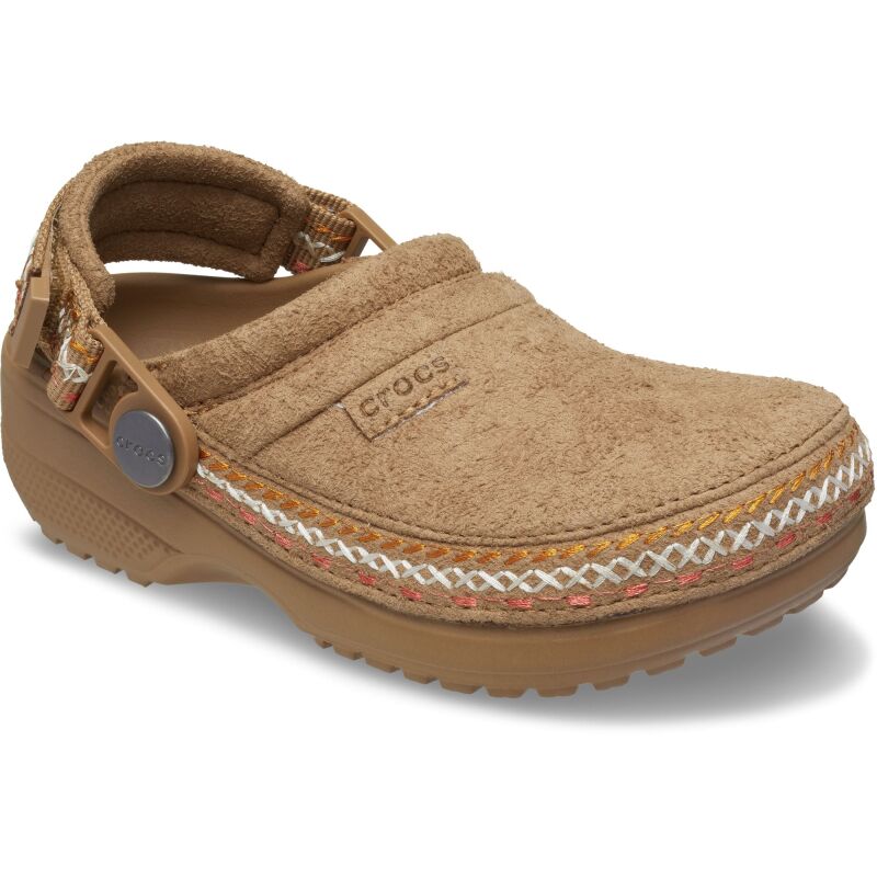 Crocs™ Classic Crafted Vegan Suede Stitch Clog Kids' Sepia