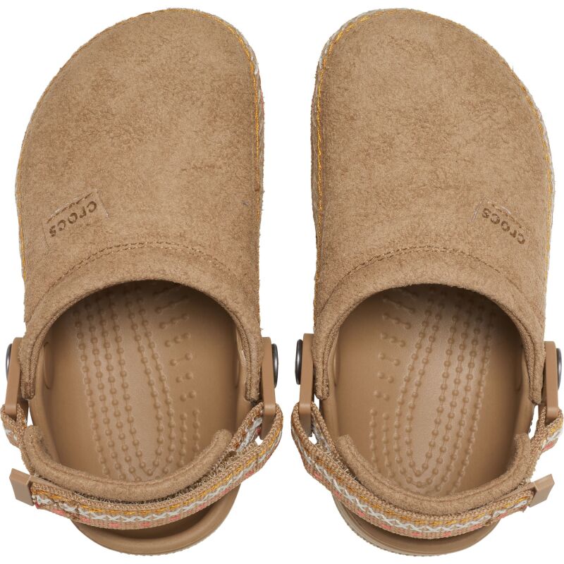Crocs™ Classic Crafted Vegan Suede Stitch Clog Kids' Sepia