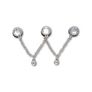 Crocs™ Jibbitz Silver Triple SMT Gem Chain 