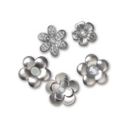 Crocs™ Jibbitz Monochrome Slvr Flwrs 5 Pack 