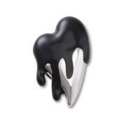 Crocs™ Jibbitz Silver and Black Enamel Heart 