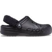 Crocs™ Baya Lined Fuzz Strap Clog Black/Black