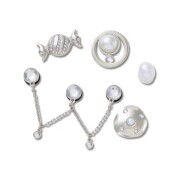 Crocs™ Jibbitz Silver and Pearl 5 Pack 